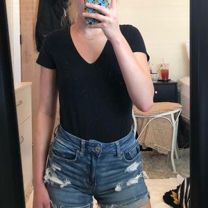 black t-shirt bodysuit